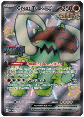 Great Tusk ex - Promo Card - Paldean Fates Stamped